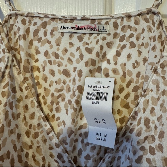 Abercrombie & Fitch Leopard Print Spaghetti Strap Bodysuit | New With Tags 0336 - Picture 4 of 8